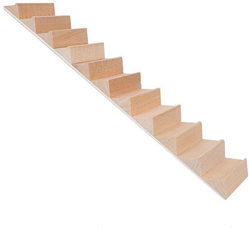 1:12 Holztreppe, DIY Miniatur Handlauf Treppen Handwerk montiert Puppenhaus Zubehör(Holz)