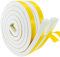 Cinta adhesiva de espuma autoadhesiva blanca 12 mm (ancho) x12 mm (profundidad), cinta aislante para puertas y ventanas, anticolisión, insonorización, (2 m de largo x 2 rollos)