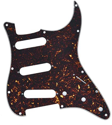 KAISH Pickguard ST/Strat Style Pickguard SSS Pickguard für USA/Mexico Stratocaster / Strat Dark Tortoise