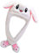 Puduoy Mädchen Plüsch Tier Hase Ohren Hut Mütze mit Wackelohren Beweglichen Ohren Drücken der Tiermütze Machen die Ohren Bewegen Spielzeug Geburtstags für Make up Party Weihnachts Geschenk Cosplay