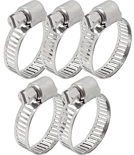 Lumonic 5x 16-25mm Schlauchschelle Edelstahl V2A 201 I einstellbare Schlauchschellen zum Schrauben I für Rohre Schläuche Waschmaschine KFZ Auto Haus G