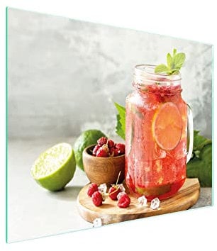DarHaus Planche à découper en verre Ceranfeld 1 pièce 52 x 40 cm, plaque de découpe en verre, protection anti-éclaboussures, plaque en verre universelle, cuisine, Boire Fruit