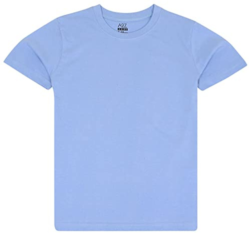 A2Z 4 Kids Boys Cotton T-Shirt Plain - T Shirt PL Sky Blue 7-8
