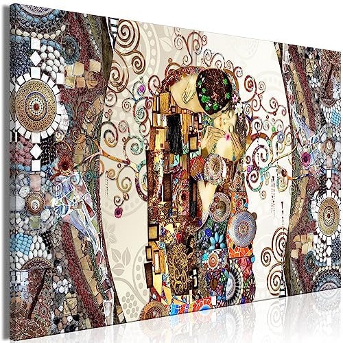 murando - Akustikbild Gustav Klimt der Kuss Bilder Akustikschaum Hochleistungsschallabsorber Schallschutz Leinwand 1 tlg Wandbild Raumakustik Schalldämmung l-A-10022-b-a