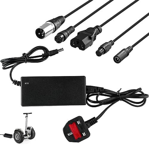 Electric Scooter Charger, 42V 2A Universal Electric Bike Charger, Mobility Scooter Battery Charger with 6 Plugs, Universal Electric Hoverboard Scooter Fast Charger for Charger, Scooter, Balance Bike