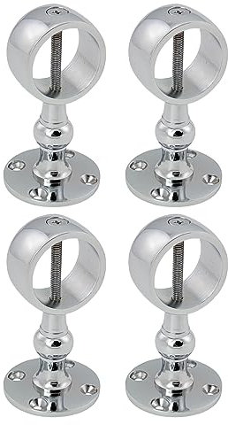 4 Pack x 30mm Polished Chrome Rope Handrail Brackets Decking Fitting Fixings - RopeServices UK