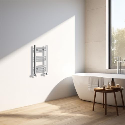NRG Chrome Heated Towel Rail Straight Designer Bathroom Radiator - 600×300mm