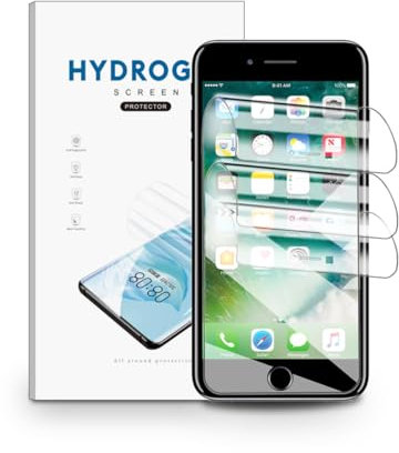 nvskvd Pellicola Protettiva in Idrogel per iPhone 8 Plus/iPhone 7 Plus, 3 Pezzi Trasparente HD Morbida TPU Pellicola Protettiva per Display ID Impronte Digitali(Non Vetro Temperato)