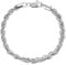 L.Karden 5MM Mens Twist Rope Chain Bracelet Silver for Men Boys Women, Stainless Steel 18K Plated Bracelets