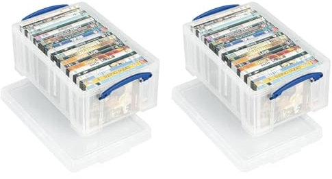 Really Useful Plastic Storage Box 9 Litre Clear (Pack of 2)