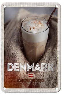 Femer Blechschild Reise 12x18cm Dänemark Kopenhagen Winterzeit Hygge Schild