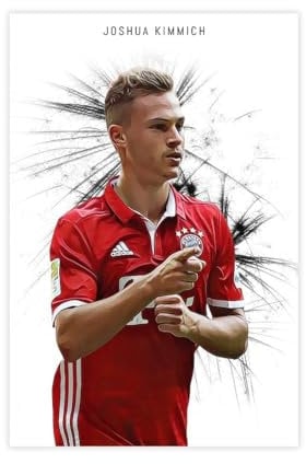 yiili Joshua Kimmich Poster, Fußballspieler-Poster, 26 Stück, Leinwand-Poster, Schlafzimmer-Dekor, Sportlandschaft, Büro, Raumdekoration, Geschenk, ungerahmt, 50 x 75 cm