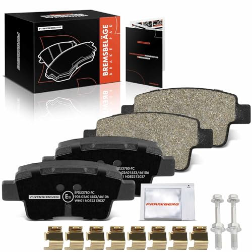 Frankberg 4x Bremsbelag Bremsbeläge Hinten Kompatibel mit Grande Punto 199 1.2L-1.9L 2005-2012 Punto Evo 199 1.2L-1.6L 2008-2012 Corsa D S07 1.6L-1.7L 2006-2014 Replace# 93189823