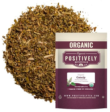 Organic Positively Botanicals Company, Catnip Herbal Tea Loose Leaf, Botanical, 4 Ounce