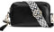 ferlord Umhängetasche Damen Leder, Stylisch Crossbody Bag Breiter Gurt Bauchtasche Damen mit 3 Fächern, Klein PU Leder Handtasche Damen Umhängetasche mit Breitem Schultergurt Elegante
