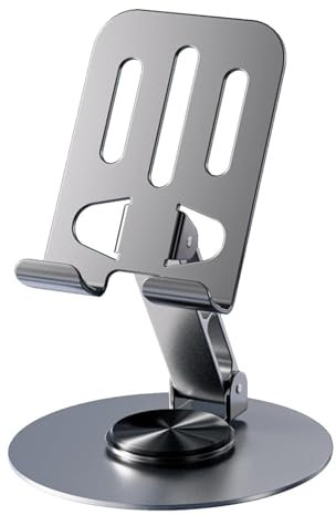 Tablet Riser - Foldable Device Support Stand, Desktop Laptop Bracket, Folding Laptop Gripper | 360 Degree Rotating Laptop Aluminum Bracket, Adjustable Height Laptop Riser, Office Home