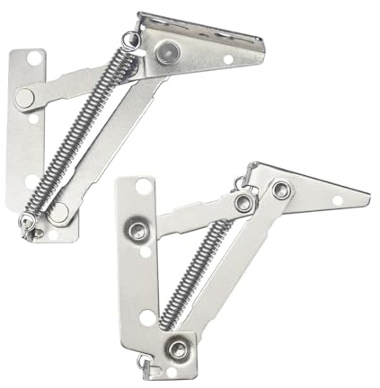 CENPEK 1 Pair Spring Hinge self Locking Hinge 80 Degree Foldable Sofa Bed Cabinet Hinge Spring Hinge lid Support Hinge Soft Close
