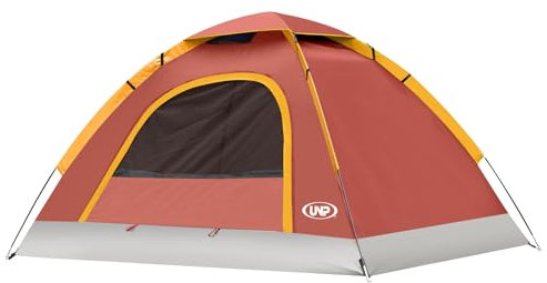 unp Campingzelt 2/3/4/6 Personen Kuppelzelt, einfach aufzubauen für Camping, leichtes Campingzelt, tragbares Campingzelt für Outdoor und Rucksackreisen, Strände, Rot