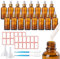 16Pcs 30ml Amber Glass Dropper Bottles, Eliquid Pipette Ear Dropper Bottles with Dropper Pipette, Funnels and Labels, Empty Refillable Sample Container for Essential Oil, Perfumes, Aromatherapy