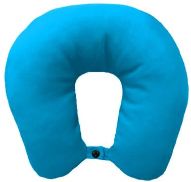 Lemos Home Nackenkissen mit Mikrofaserfüllung, Nackenhörnchen, bequemes Reisekissen für Flugzeug, Auto, Büro, ideal für Camping, Urlaub und Reise Gadgets (Türkisblau)