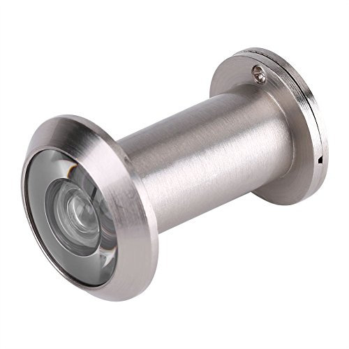 Zinc Alloy Peep Hole Cameras for Front Door, Home Security Optical Glass Wide Angle Peephole Door Viewer, Door Eye Hole Camera Scope Viewer with Lid for Home Office Hotel (Brushed Silver)