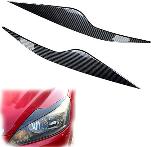Scheinwerferblende 2 STÜCKE Augenlid Für Ford Für Focus 2 Für MK2 Für MK2.5 2008-2011 2009 2010 Frontscheinwerfer Augenbrauen Trim Scheinwerfer Dekorative Abdeckung Aufkleber(Carbon Fiber Look)