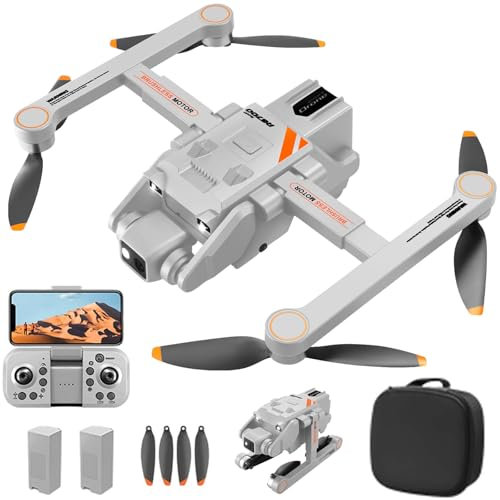 BAPHIYA Drone with Dual Camera 1080P for Beginners, RC Quadcopter Foldable Drone with Brushless Motor, Altitude Hold, Headless Mode, One Key Start, 2 Batteries for 30mins Flight,RG700pro