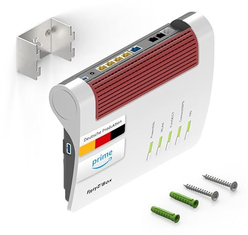 munda.living Fritzbox Wandhalterung – Fritzbox Halterung für alle Fritzbox Router mit Lüftungsgitter - Wandhalterung Fritzbox inklusive Montagematerial – Fritzbox Zubehör in Deutschland produziert