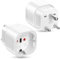 Adaptateur Prise Inde, 2 Pezzi Adaptateur Prise Sri Lanka, Adaptateur Type D, Adaptateur Sri Lanka, Adaptateur Inde, Adaptateur pour Sri Lanka, India, Nepal, Congo, Blanc