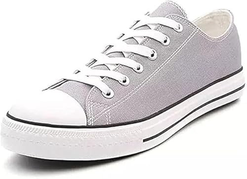 Women's Ladies Girls Canvas Low Top Lace Up Trainers Sneakers Pumps Plimsolls Size UK 3-8 (Grey, UK Footwear Size System, Adult, Women, Numeric, Medium, 5)