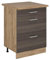 Vicco Küchenunterschrank R-Line, Edelgrau, 60 cm mit Schubladen, AP Eiche