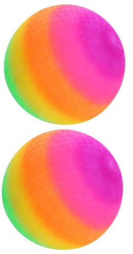 BESTonZON 2 Stück Regenbogen-Wasserball Fußball Schläger federnd Schwimmbad fliegend sandspielzeug strandspielzeug der Ballon Kickbälle für Bälle im Freien PVC Colorful