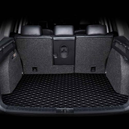 JJNIENUS Auto Kofferraummatte Für Skoda Karoq 2017-2025, Custom Leder Kofferraumwanne Kofferraum Cargo Teppich Wasserdicht Kratzfest Teppiche Schutzmatte Zubehör,A/Black