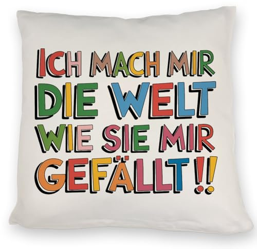 speecheese Kissen Ich mach Mir die Welt wie sie Mir gefällt lustiges | mit Spruch für Fans von Pippi