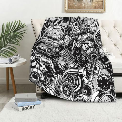 MAAPCHP Kuscheldecke Flauschig Decke Fleecedecke Turbo Pattern Automotive Autoteile Mon Wohndecke Warm Winter Weich,Decke Couch Blanket,Wohn- & Kuscheldecken 76 x 100 cm,Sofa überwurfdecke
