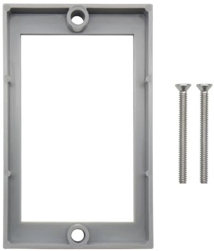YQSIYU Single Gang Electrical Box Extender, Gray Single Outlet Extender 1 Pack for Outlet Box,Electrical Outlet Box Extender with Screws