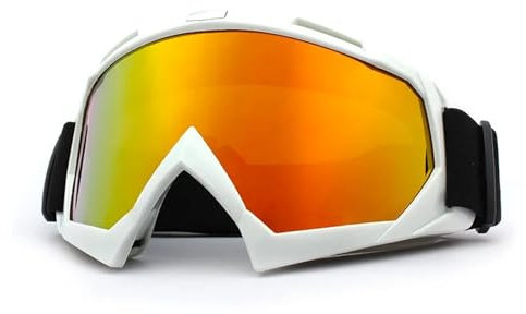 CSSHNL Skibrille Skiing Goggles Windproof Cycling Motorcycle Goggles Winter Anti-Fog Snowboard Ski Glasses Ski Mask(White-Orange)