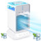 PUNELE Portable Air Conditioner, Desk Water Cooled Fan, 3 Levels Oscillating Spray Humidifier Fan for Home Office with 300ml Water Tank, USB Charging, 3 Wind Speeds, 2H/4H Timing