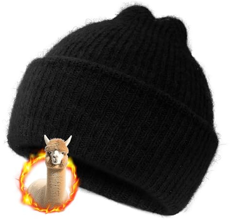 Silk Dream Alpaka Mütze Wintermütze Herren&Damen Wollmütze Strickmütze Beanie Mütze Winter Geschenke für Frauen&Männer