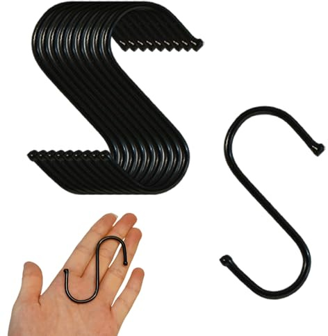 Ram® 10 x S Hooks Hanging Steel Hooks for Bathroom Bedroom Office Kitchen