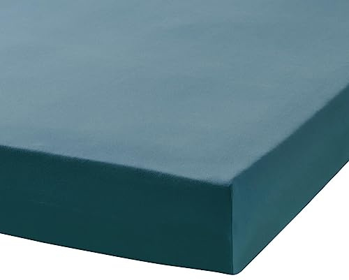TRAUMSCHLAF Premium Interlock Jersey Spannbettlaken – Weiches Jersey Spannbetttuch aus 100% Baumwolle – elastisch & formstabil – passend bis 30 cm Matratzenhöhe – 180x200-200x200 cm, Rauchblau