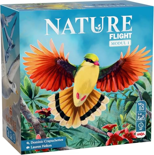 HABA Nature Erweiterungsmodul ‚Flight‘ – Neue Vogelarten für das Familienspiel Nature ab 10 Jahren – Für 1–4 Spieler – Mit 5 Merkmalen & Populationsoptionen – 2014617001