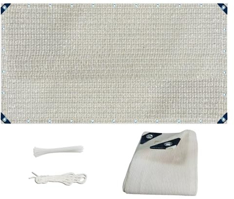 MAODUZI Schattierungsnetz 180x180cm, Schattennetz Auto UV-Beständiges Sonnensegel Klein mit Befestigungsseile Perfekt für Pflanzenabdeckung - Elfenbein