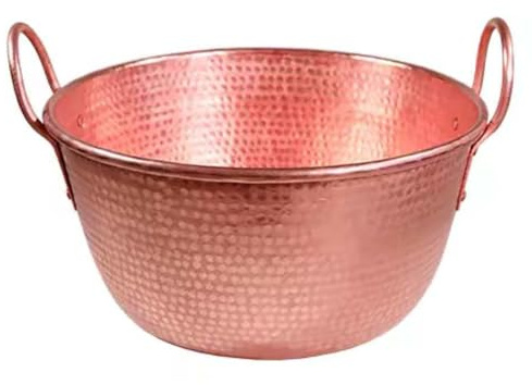 Solid Copper Saucepan with Thickened Walls for Cooking, Ideal for Jam Simmering and Herbal Decoctions