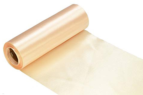 Creativery 9m Rolle Satinband 30cm (Champagner 815) // Tischläufer Satin Band Stoff Gewebe Tischband Deko