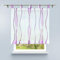 HongYa Raffrollo mit Wellen Druck Transparenter Voile Raffgardine Vorhang mit Schlaufen H/B 140/80 cm Weiß Beere