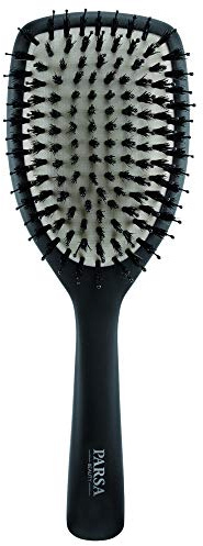 PARSA BEAUTY Keratin Care & Shine Paddle Haarbürste – Bürste mit Wildschweinborsten für langes, pflegebedürftiges Haar – Haarbürste ohne Ziepen für seidigen Glanz – Entwirrbürste – Paddle brush