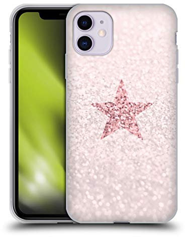 Head Case Designs sous Licence Officielle Monika Strigel Rose Rose étoile Pailleté Pastel Coque en Gel [Protection de Qualité Militaire] Compatible avec Apple iPhone 11
