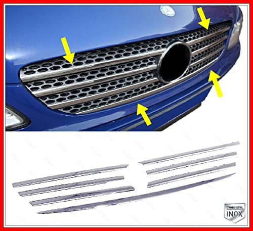 Chrome Parrilla frontal inoxidable 7 piezas S.STEEL para Vito VIANO W639 de 2003 a 2010
