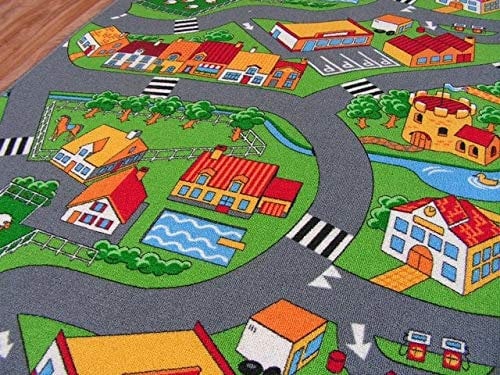 rugsx Teppich Little Village Kinderteppich für Babyzimmer, Kinderzimmer, Mehrfarbig, 100x100 cm